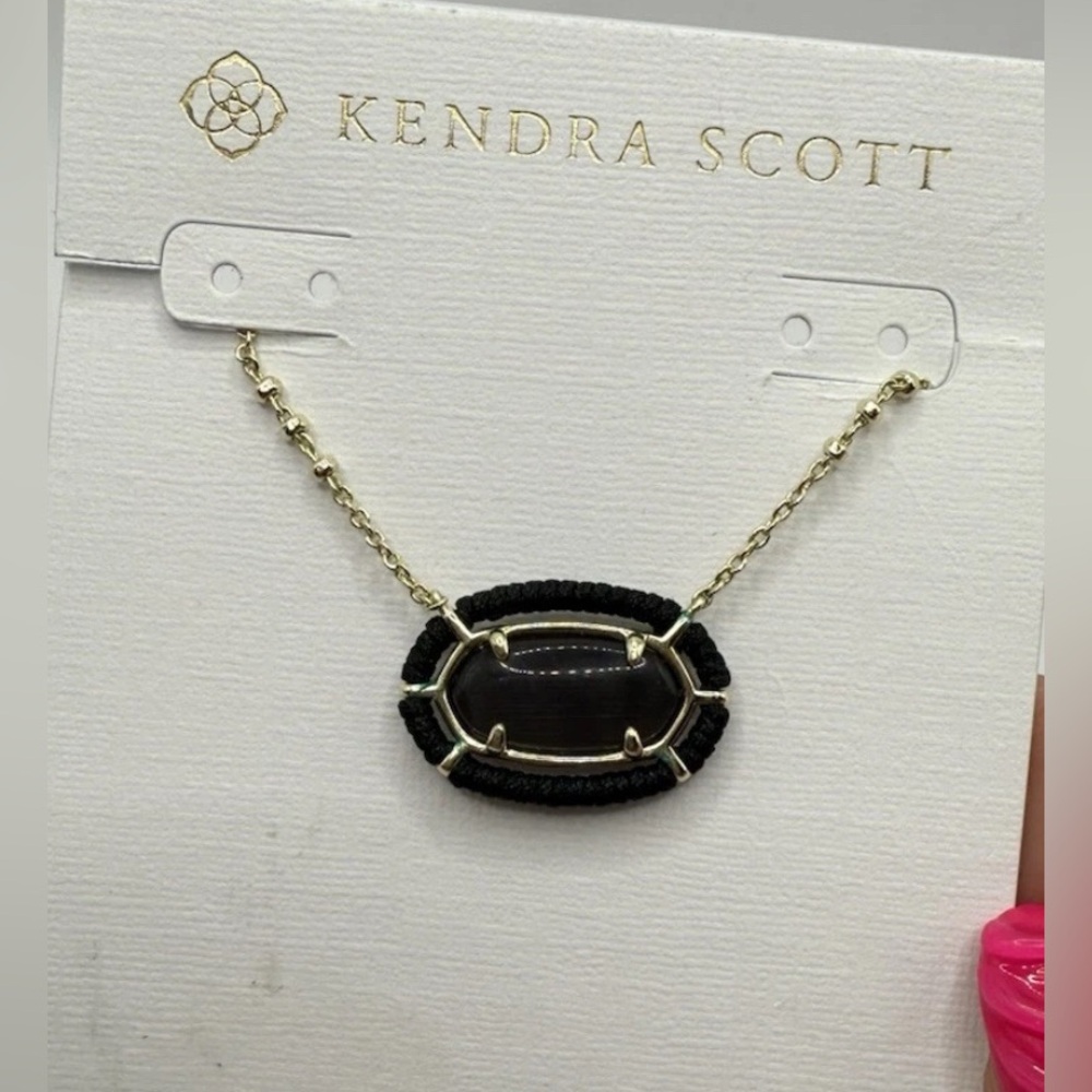 Kendra Scott Black and Gold Geometric Necklace